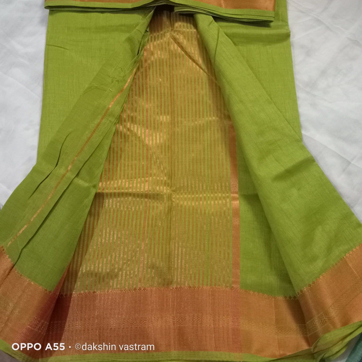 Full view of Organic Tussar Saree emphasizing its luxurious organic fabric