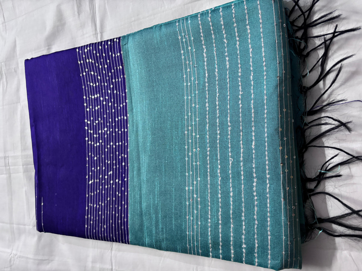 Buy Handloom Semi Silk Saree online – Close-up of raw silk texture