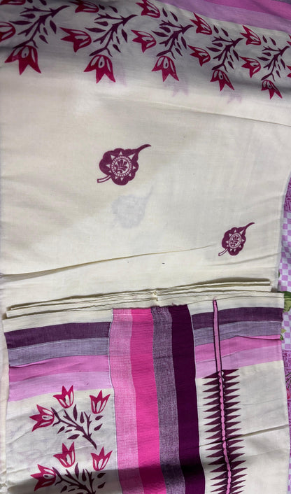 Kasavu Saree | Organic Cotton Handloom Kasavu Saree from India