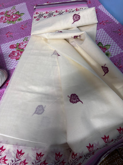 Kasavu Saree | Organic Cotton Handloom Kasavu Saree from India