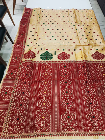 Buy Assam Silk Saree online – Back view of Toss silk saree