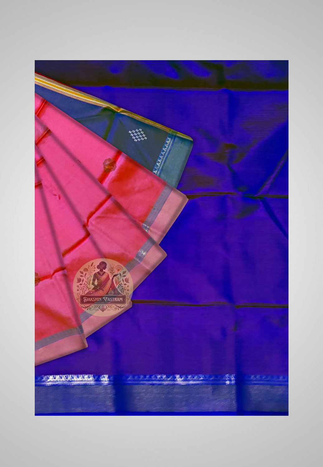 Detail View of Luxury Silk Saree – Close-up on craftsmanship