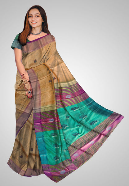 Buy Pure Katan Silk Saree online – Katan Silk Saree front view