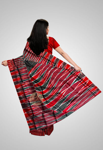 Elegant Silk Kotki Saree – rear view showcasing intricate design