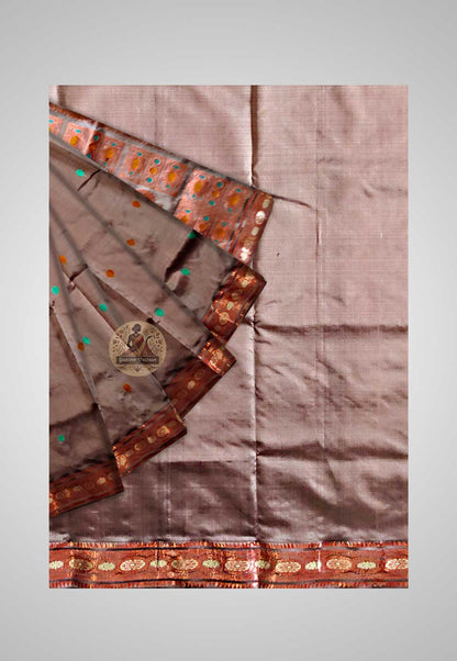 Buy Swarnachari Silk Saree online – Handloom Swarnachari Pure Silk Saree full saree view
