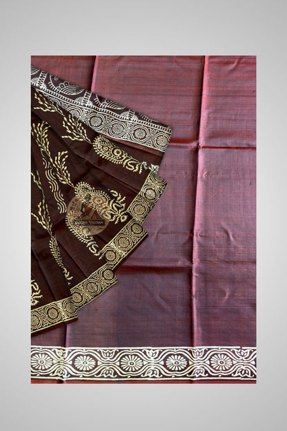 Shop Traditional Silk Saree – View of saree with matching blouse