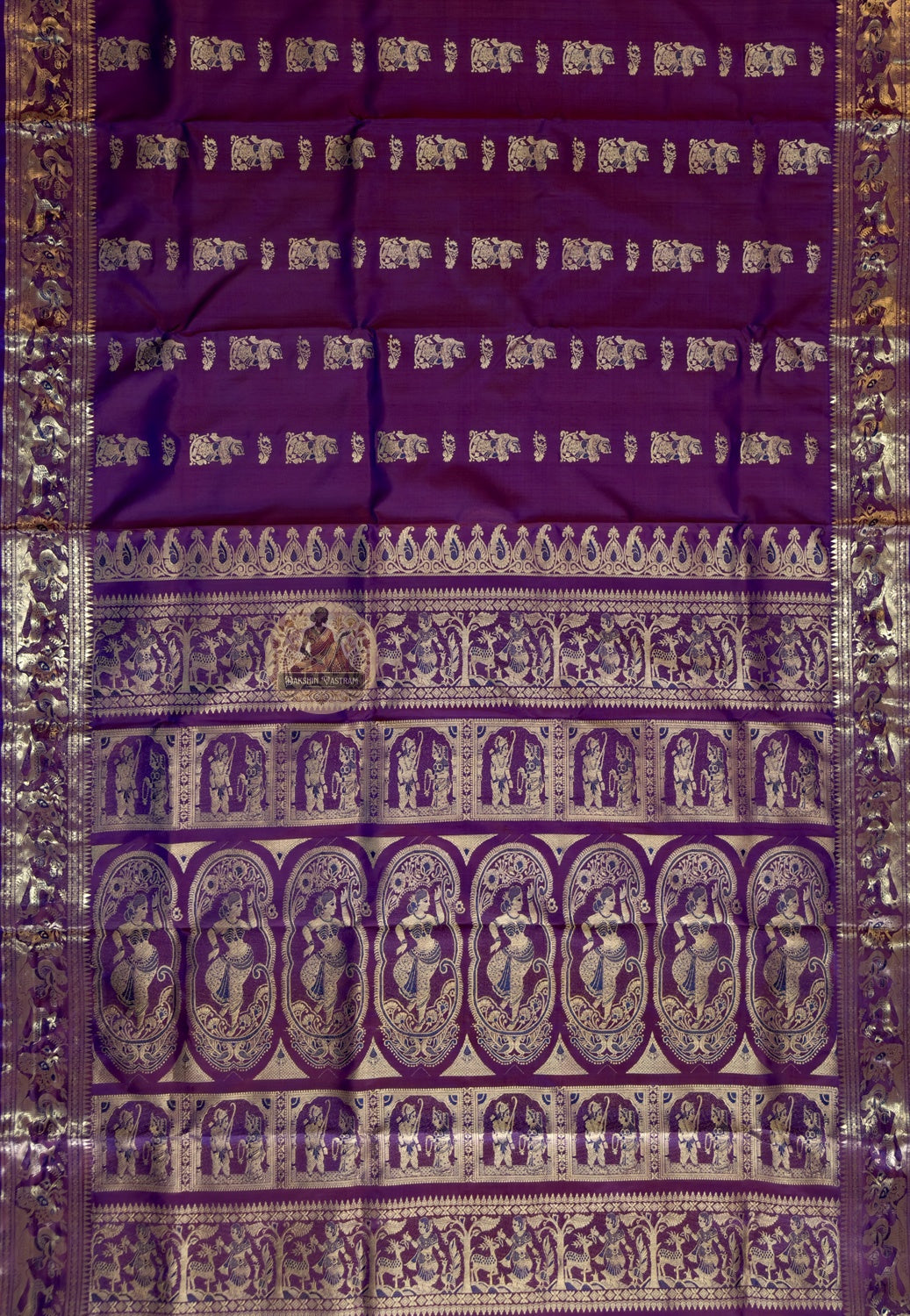Dakshin Vastram Swarnachari silk saree — directly sourced from Bengal weavers, ships to London, Birmingham, Glasgow