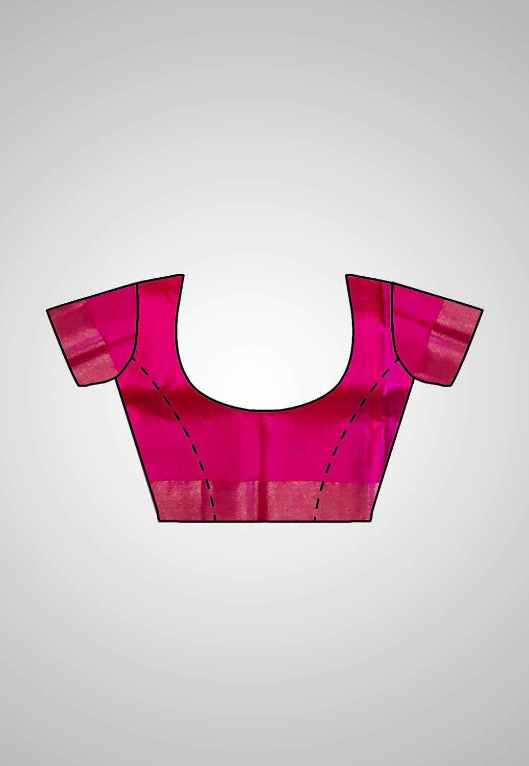 Saree and blouse stitched view – Pure Silk Saree ready-to-wear set