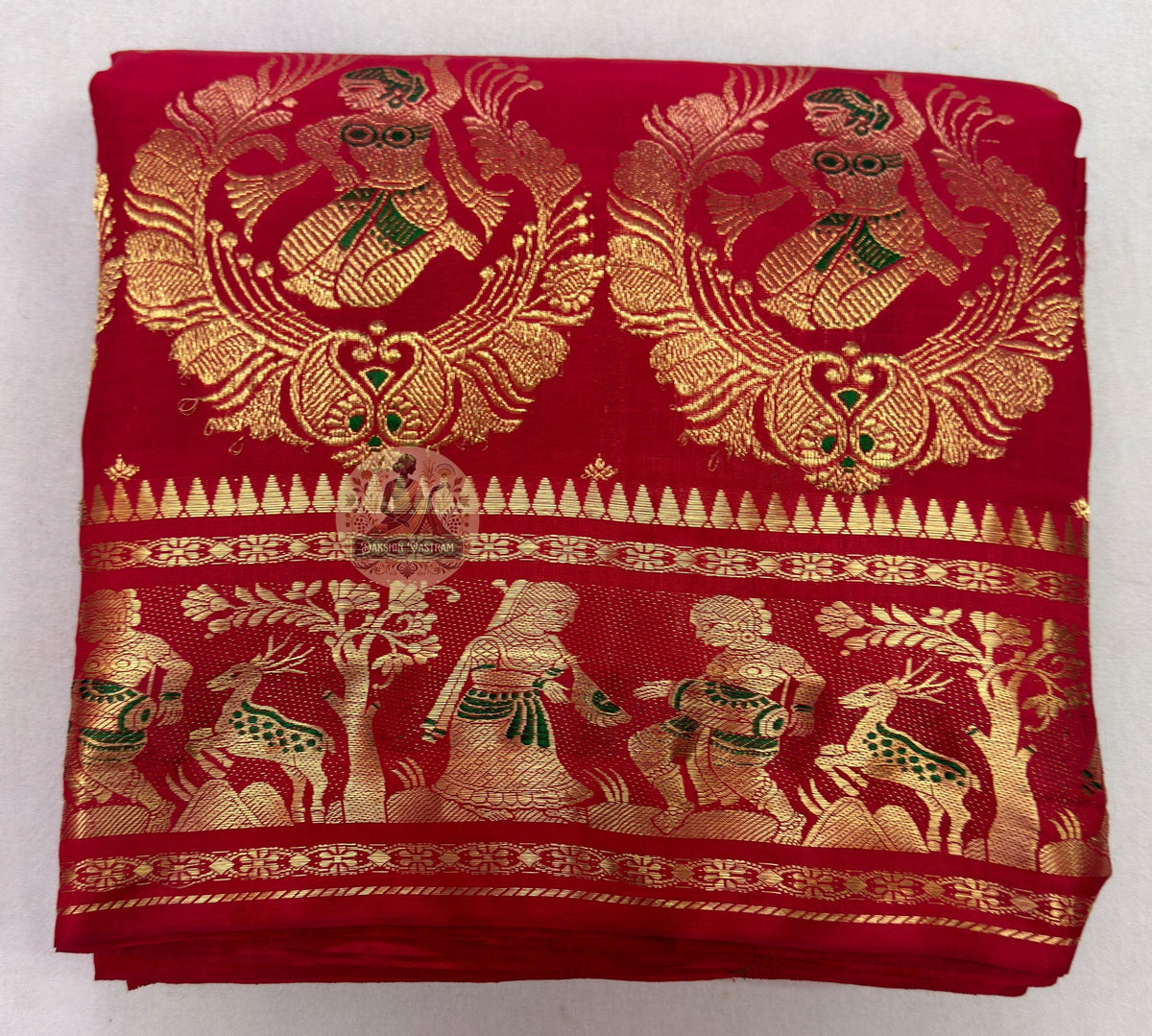 Swarnachari pure silk saree for Durga Puja, weddings and cultural events – UK delivery