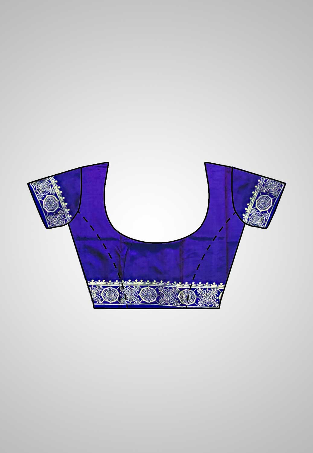 Blouse stitched Pure Silk Saree – Complete view with matching blouse