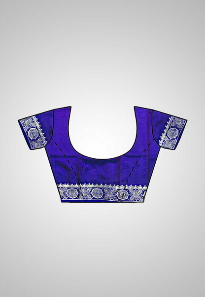 Blouse stitched Pure Silk Saree – Complete view with matching blouse