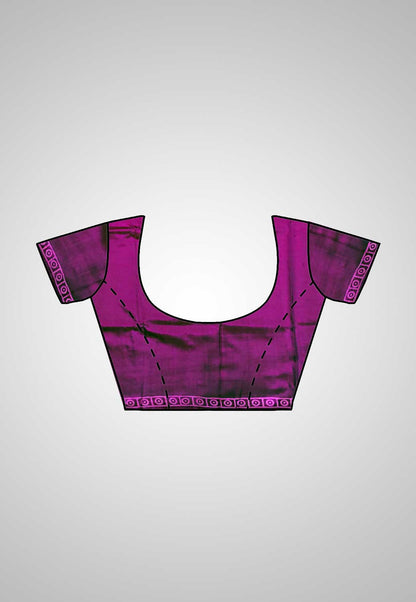 Blouse-included Silk Saree – Complete set showing matching blouse view