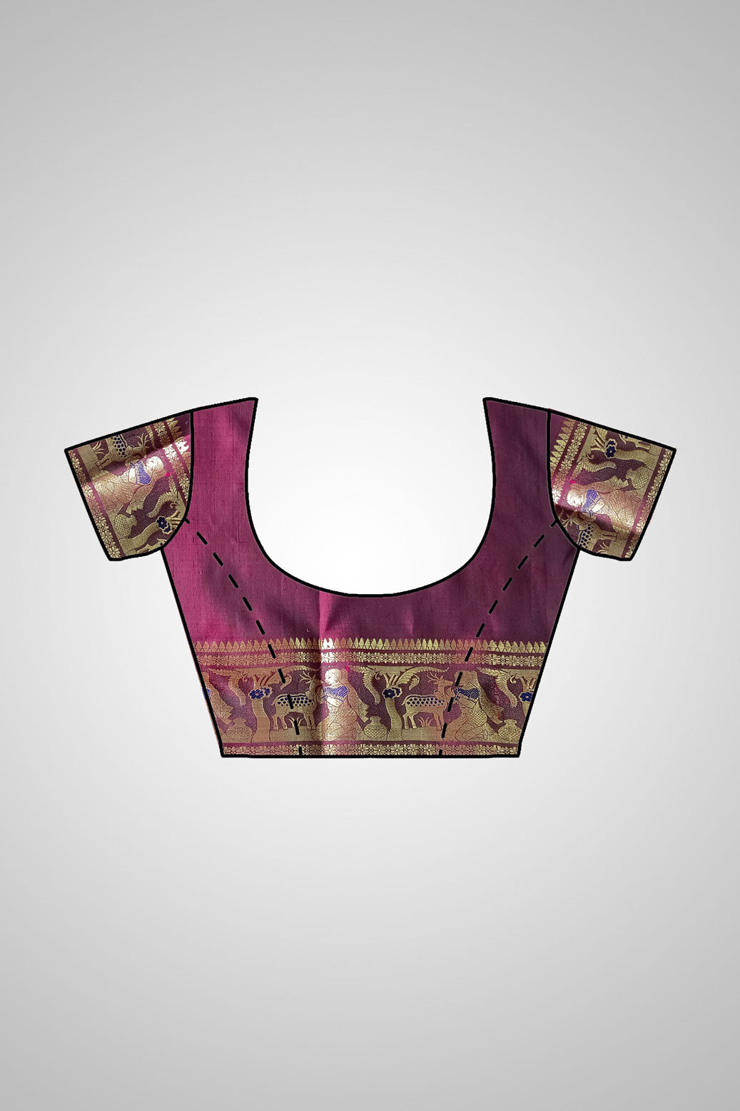 Shop Pure Silk Saree online – Matching blouse with zari accents