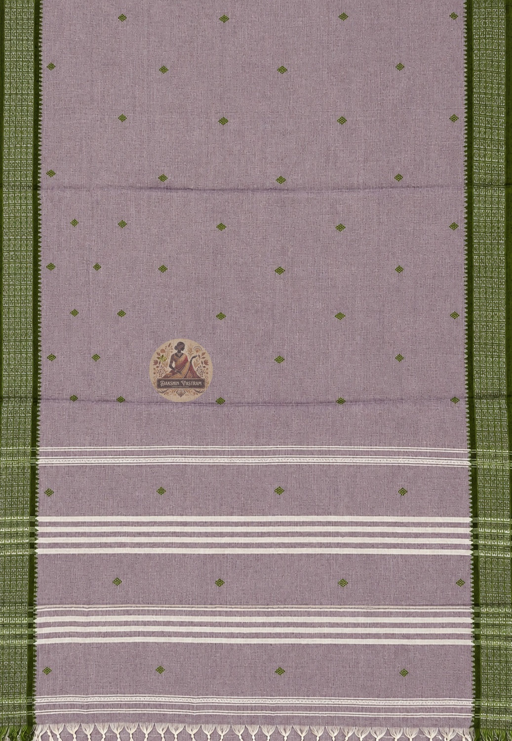 Matching blouse of pure cotton handloom saree with traditional detailing, perfect for festive wear