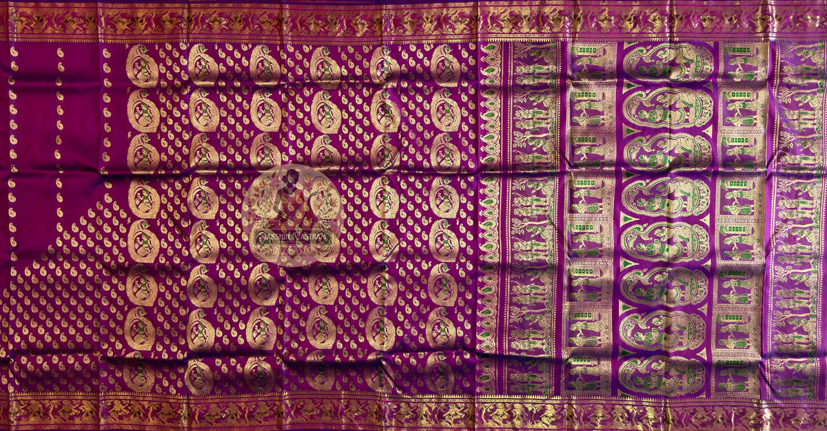 Bengal handloom Swarnachari Saree in pure silk with golden motifs – luxury corporate gift, pan-India delivery