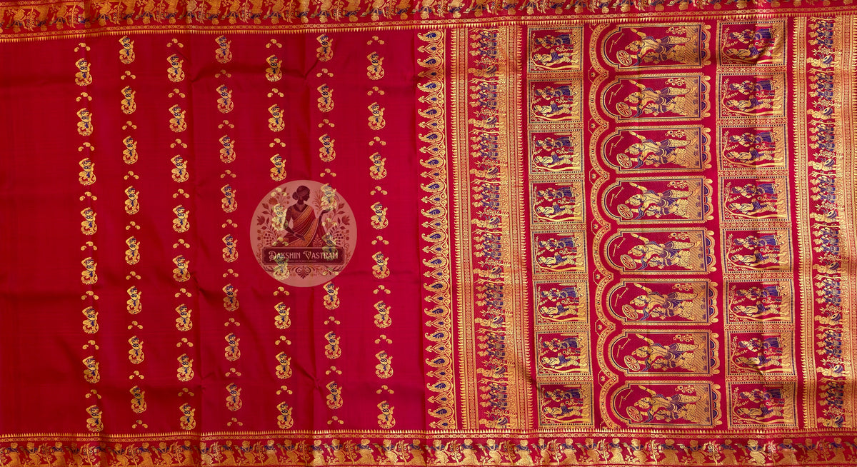 Buy Authentic Baluchari Saree online – Pallu motif and craftsmanship view