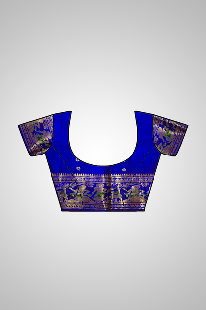 Shop Swarnachari Saree with Blouse – Matching blouse and fabric detailing