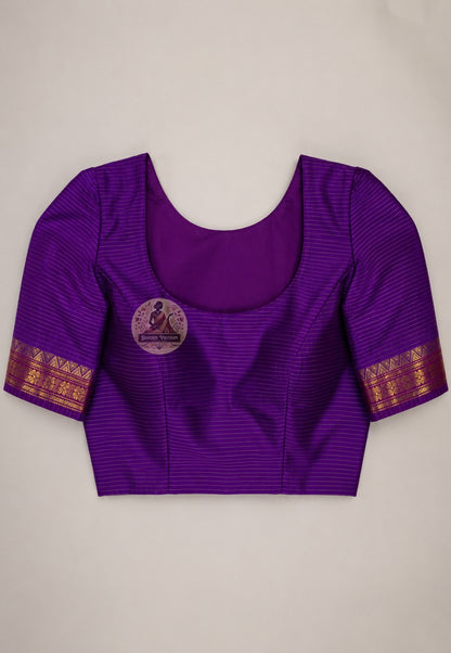 Matching blouse of Bishnupuri pure katan silk saree – rich handwoven Bengal silk fabric with traditional woven detailing, premium occasion wear for Indian women
