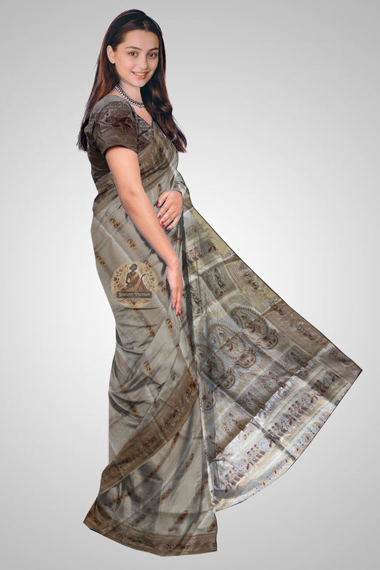 Accessible Swarnachari Silk Saree in pure silk – first handloom silk saree pick, shipped to Kolkata and Chennai