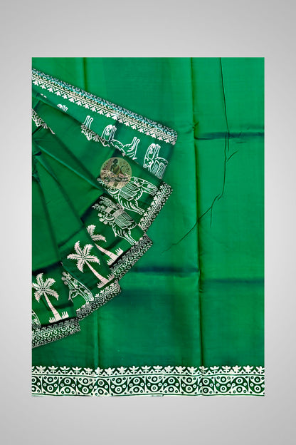 Buy Dakshin Vastram Indian pure silk saree - authentic handloom Bengal heritage weave for weddings and festive occasions