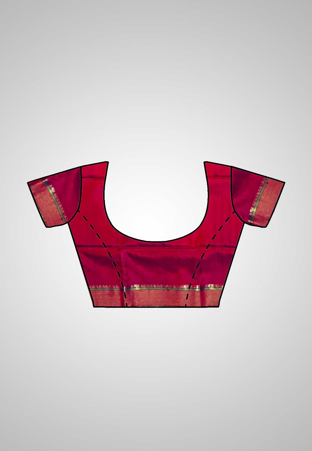 Pure Silk Saree Ensemble – Includes stitched blouse design