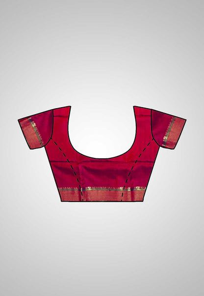 Pure Silk Saree Ensemble – Includes stitched blouse design