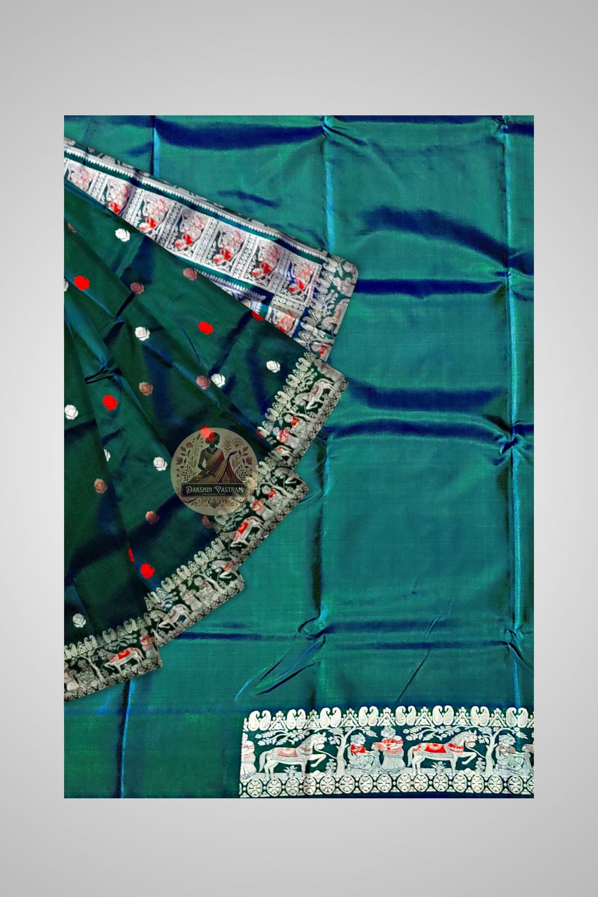 Buy Baluchari Silk Saree online – Handloom Baluchari Saree full view