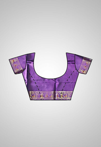 Buy Handloom Swarnachari Pure Silk Saree online – blouse view