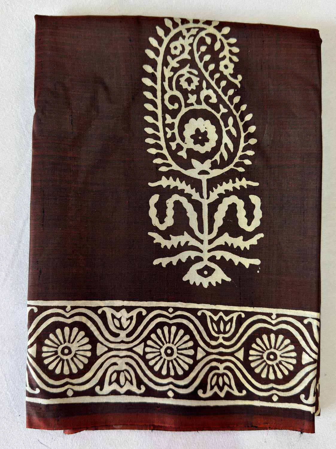Shop Bishnupur Mulberry Saree online – Full saree flat display