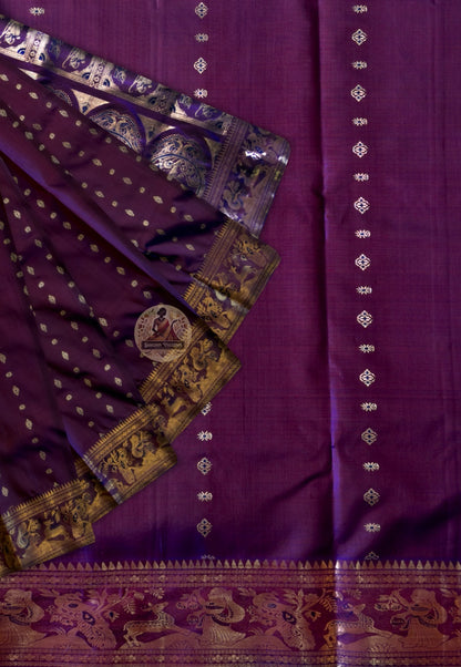 Swarnachari Bengal silk saree for weddings and annaprashans — shipped to London and Bradford