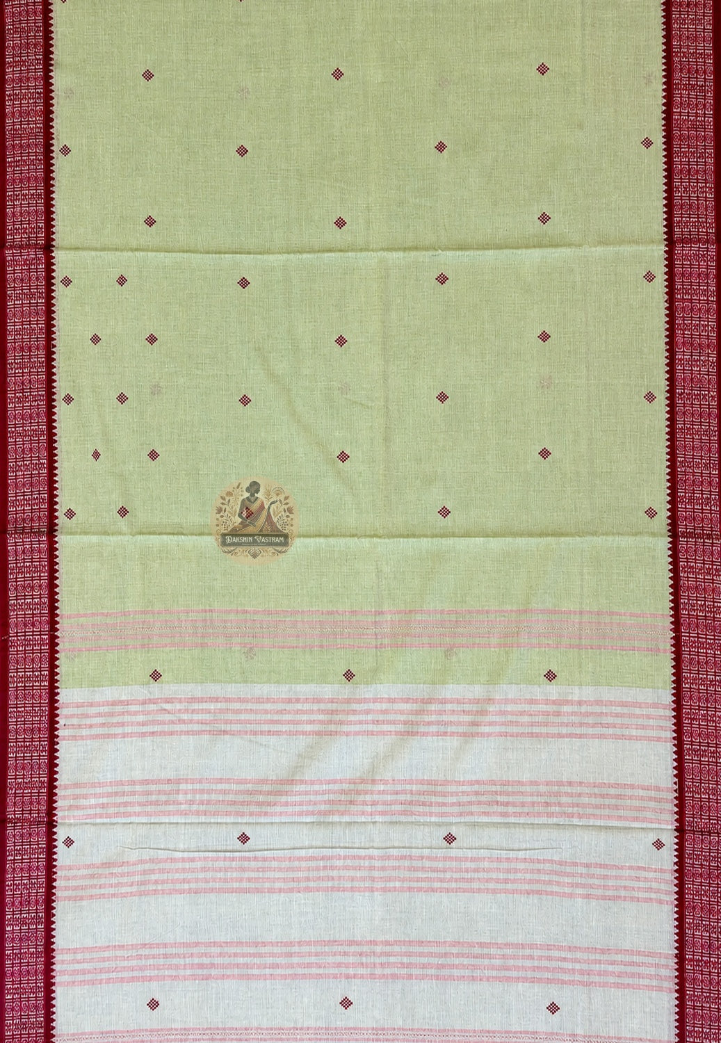Close-up of pure cotton handloom weave showing fine breathable texture and natural thread work, crafted for Indian summer and monsoon comfort