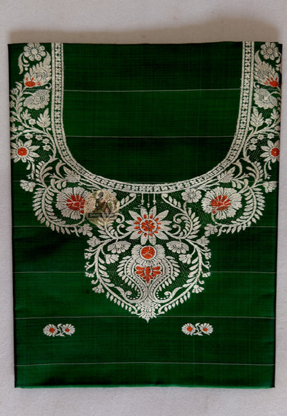 Handwoven Baluchari Silk Kurti Piece – Unstitched Fabric for Festive & Ceremonial Wear
