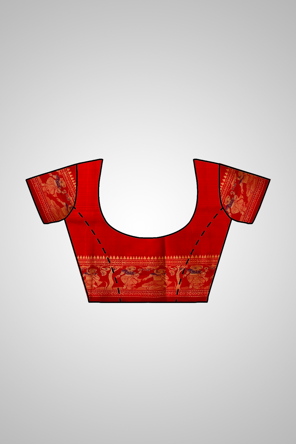 Shop Indian Saree in UK – Saree with stitched blouse view