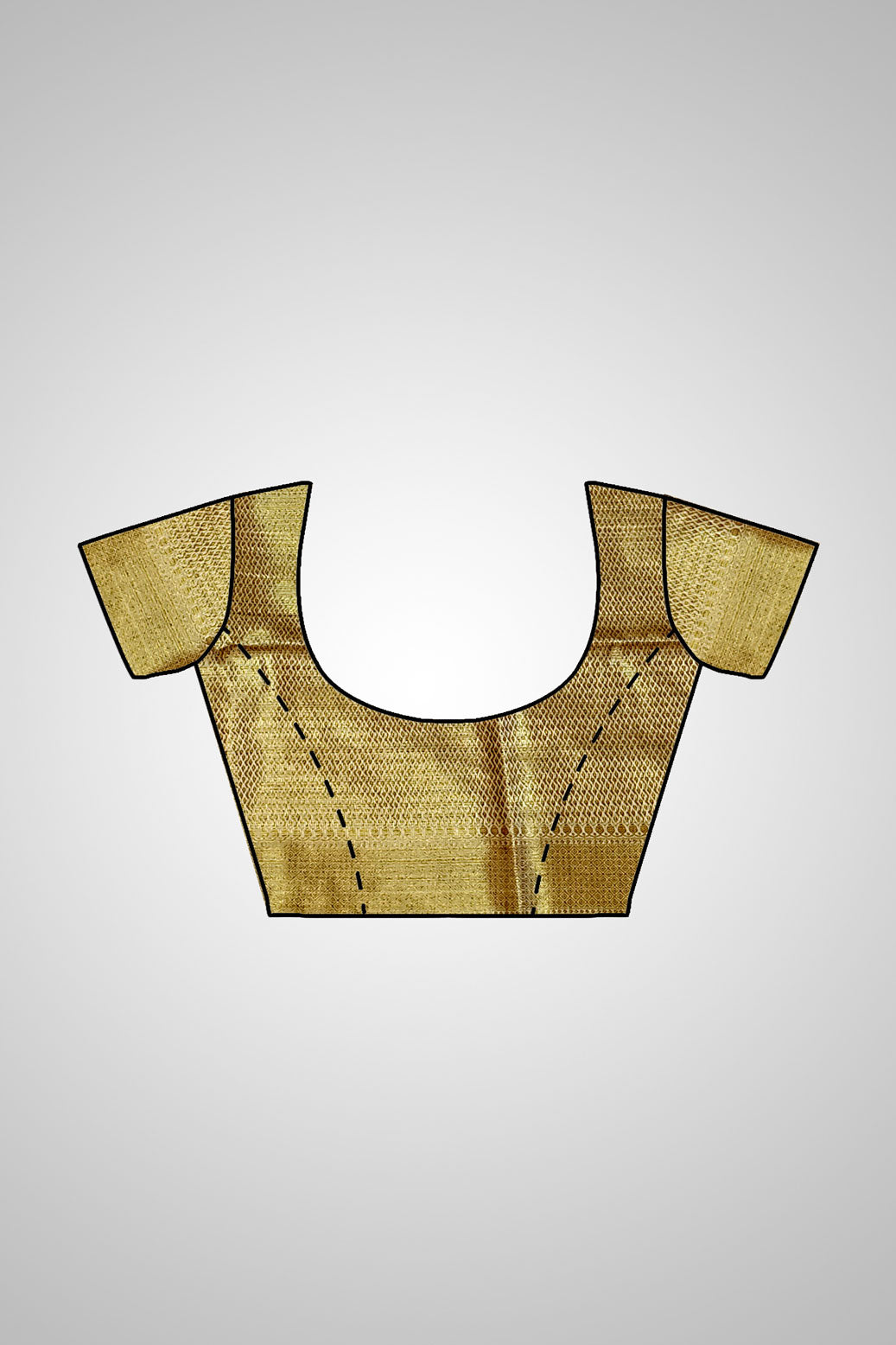Buy Assam Muga Silk Saree – Blouse view with matching finish