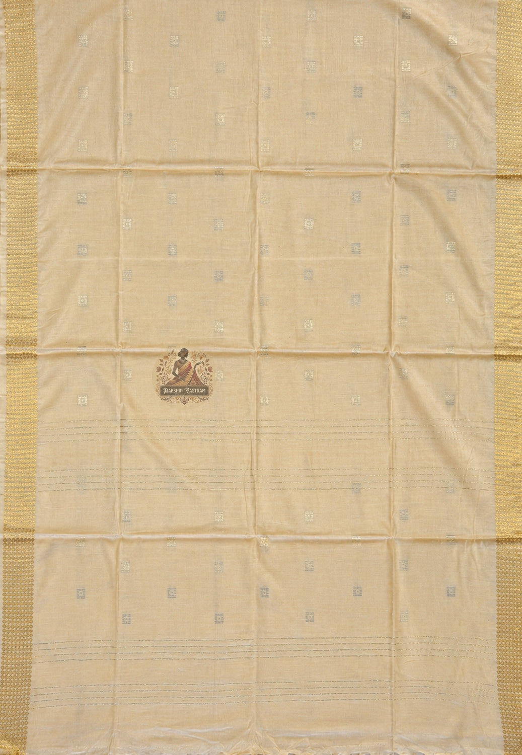 Border and edge detail of pure cotton saree sold without blouse piece, ideal for pairing with a contrasting silk or cotton blouse
