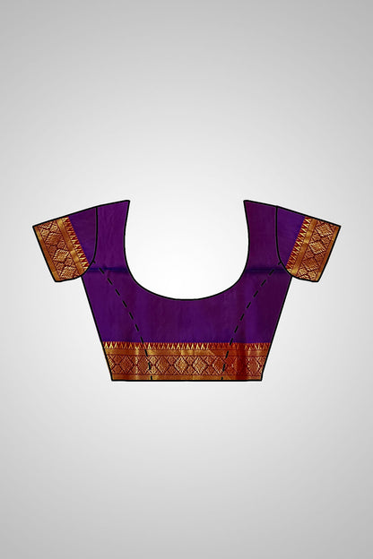 Buy Handloom Pure Silk Saree online – blouse and pallu view