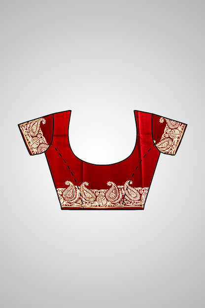 Bishnupur Silk Block Print Saree – Handcrafted Art in Every Fold