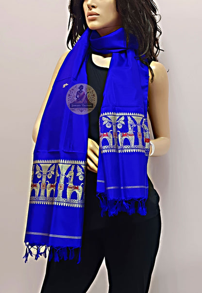 Order Handloom Silk Stole – Rear view with elegant styling