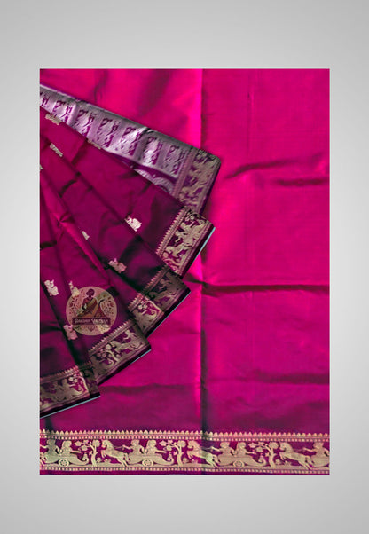 Buy Baluchari Silk Saree online – Handloom Baluchari Silk Saree full view