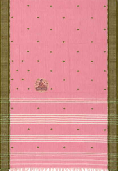 Close-up of pure cotton saree border detailing, sold without blouse piece for custom pairing