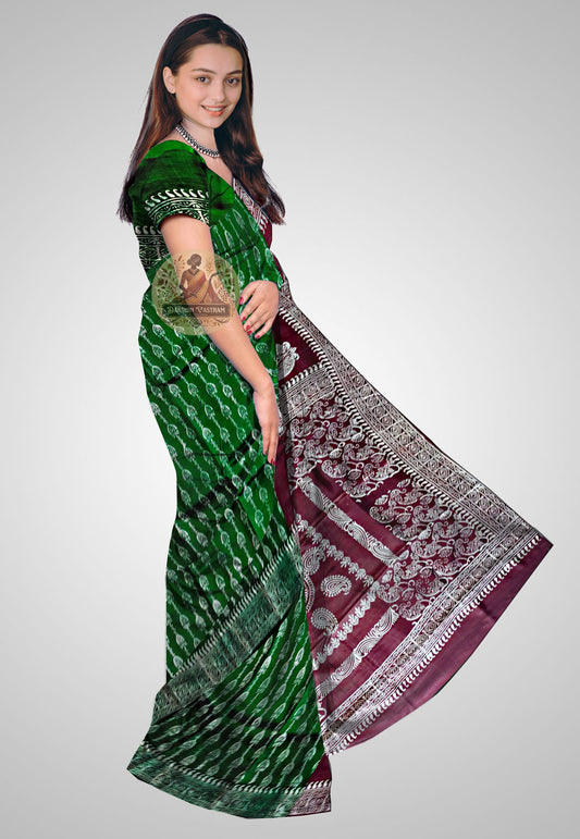 Shop Pure Silk Saree – Side view highlighting intricate craftsmanship