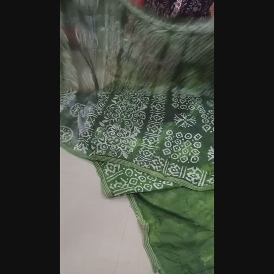 Saree Full View: Full view of Dola Cotton Saree draped on a model, perfect for casual or formal occasions with an elegant, timeless look.