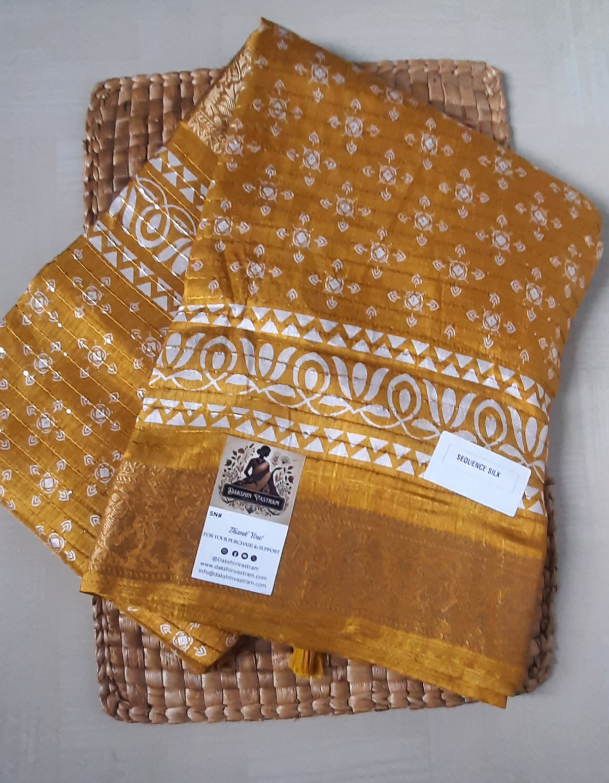 Sequins Silk Saree rear view