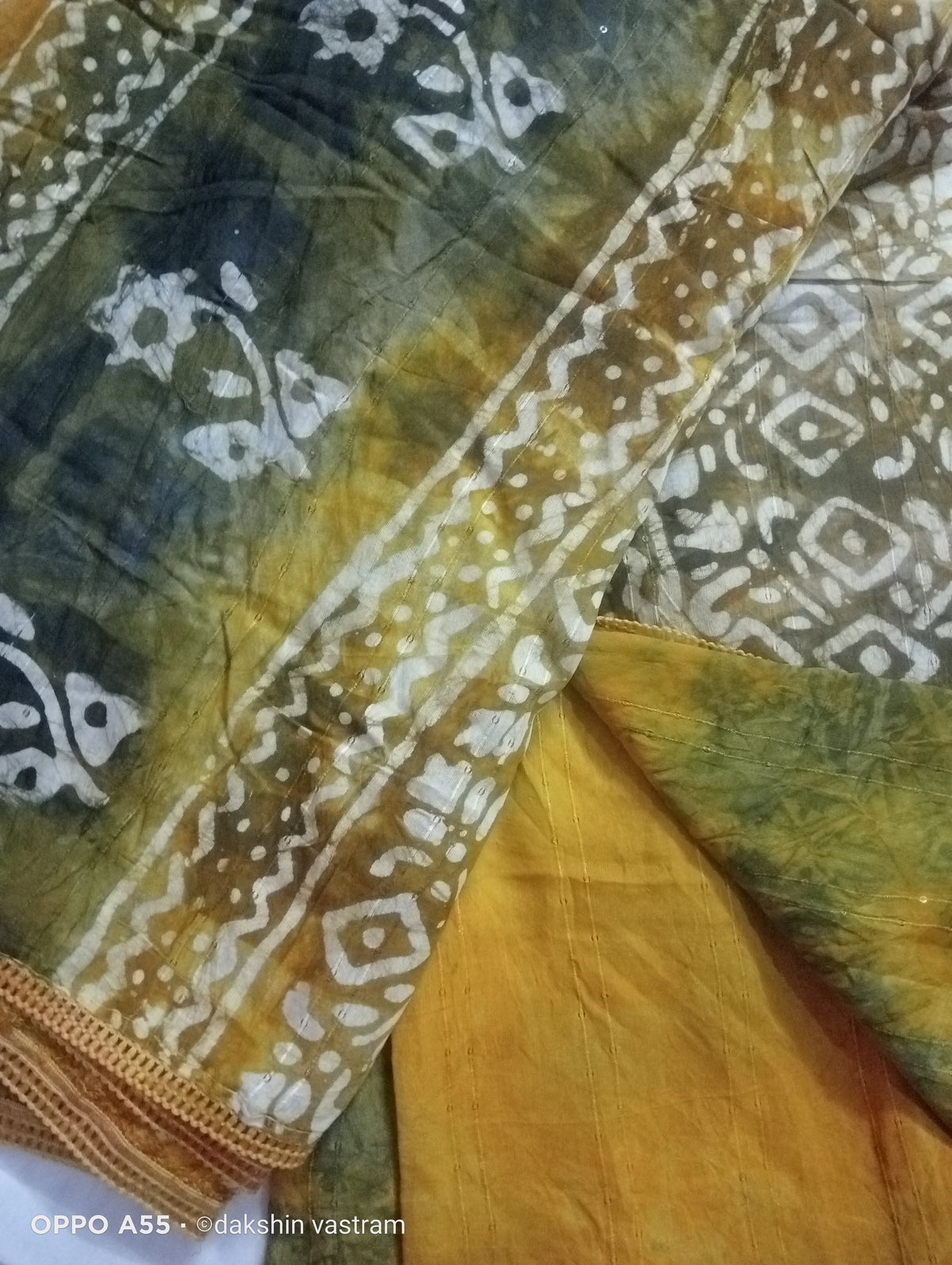 Saree Full View: Full view of Dola Cotton Saree draped, perfect for any occasion with a stylish and timeless look.