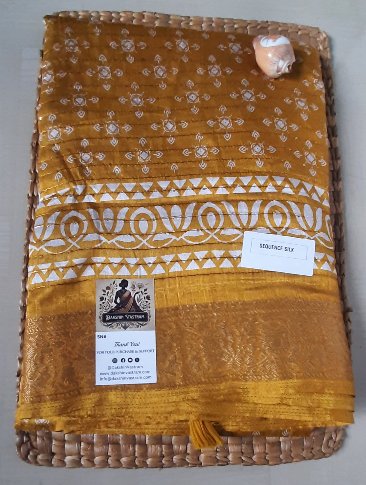 Buy South Indian Saree online – Sequins Silk Saree front view