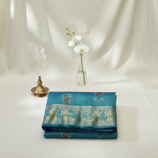 Buy Swarnachari Saree online – Front view of authentic Mulberry silk saree